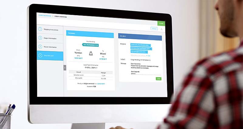 Client using Gravity's Real Time Shipment Tracker on an iMac